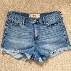 Hollister High Rise Short Short y2k Jean Shorts Faded Blue Denim Shorts 5 W27